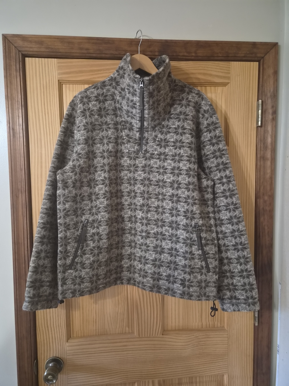 J. Crew Grey Patterned Half-Zip Pullover Jacket